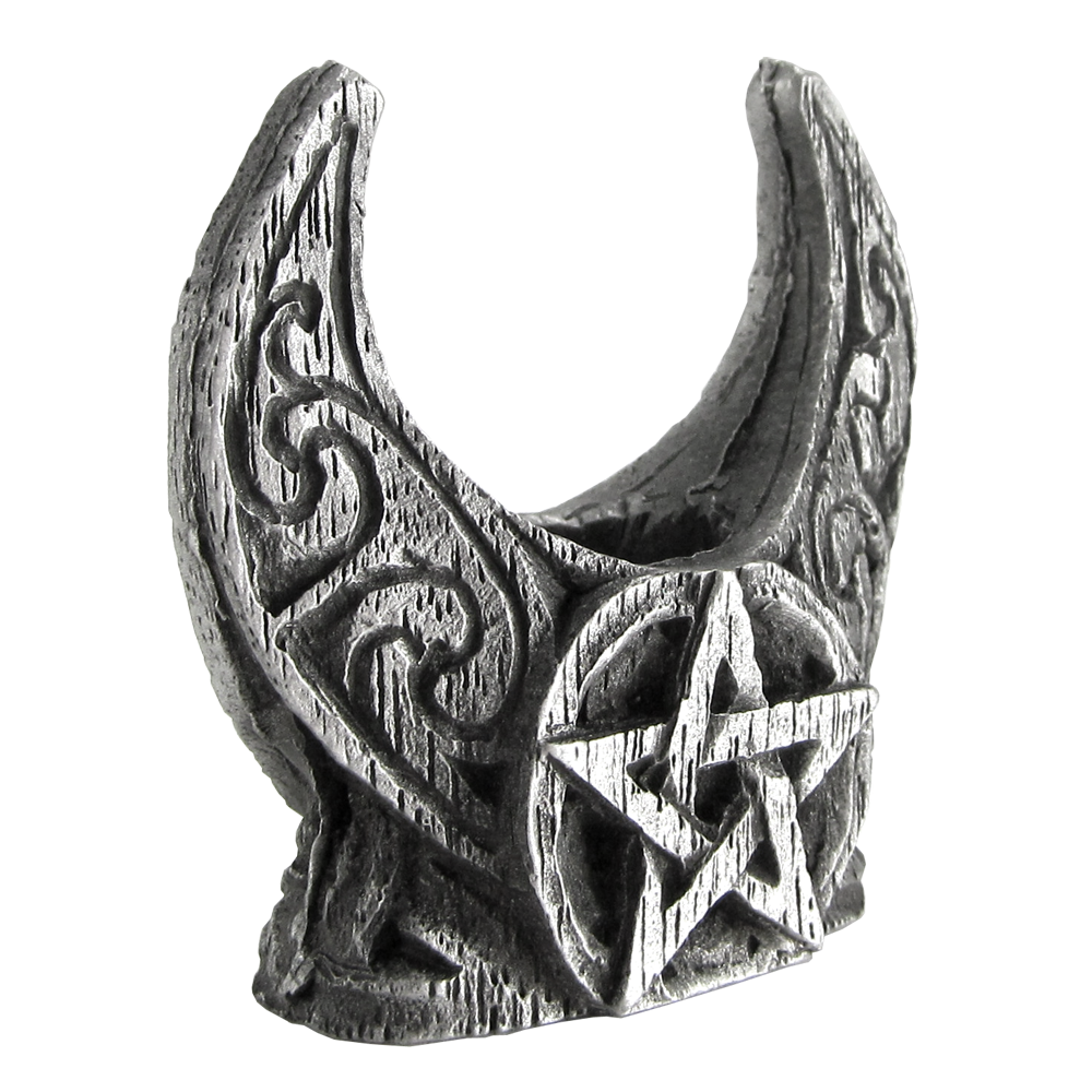 Mini Pewter Crescent Moon Candle Holder