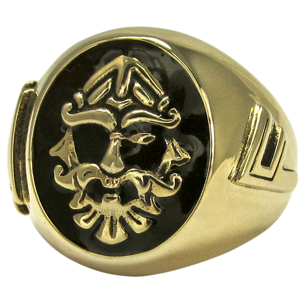 Large Bronze Odin Valknut Signet Ring