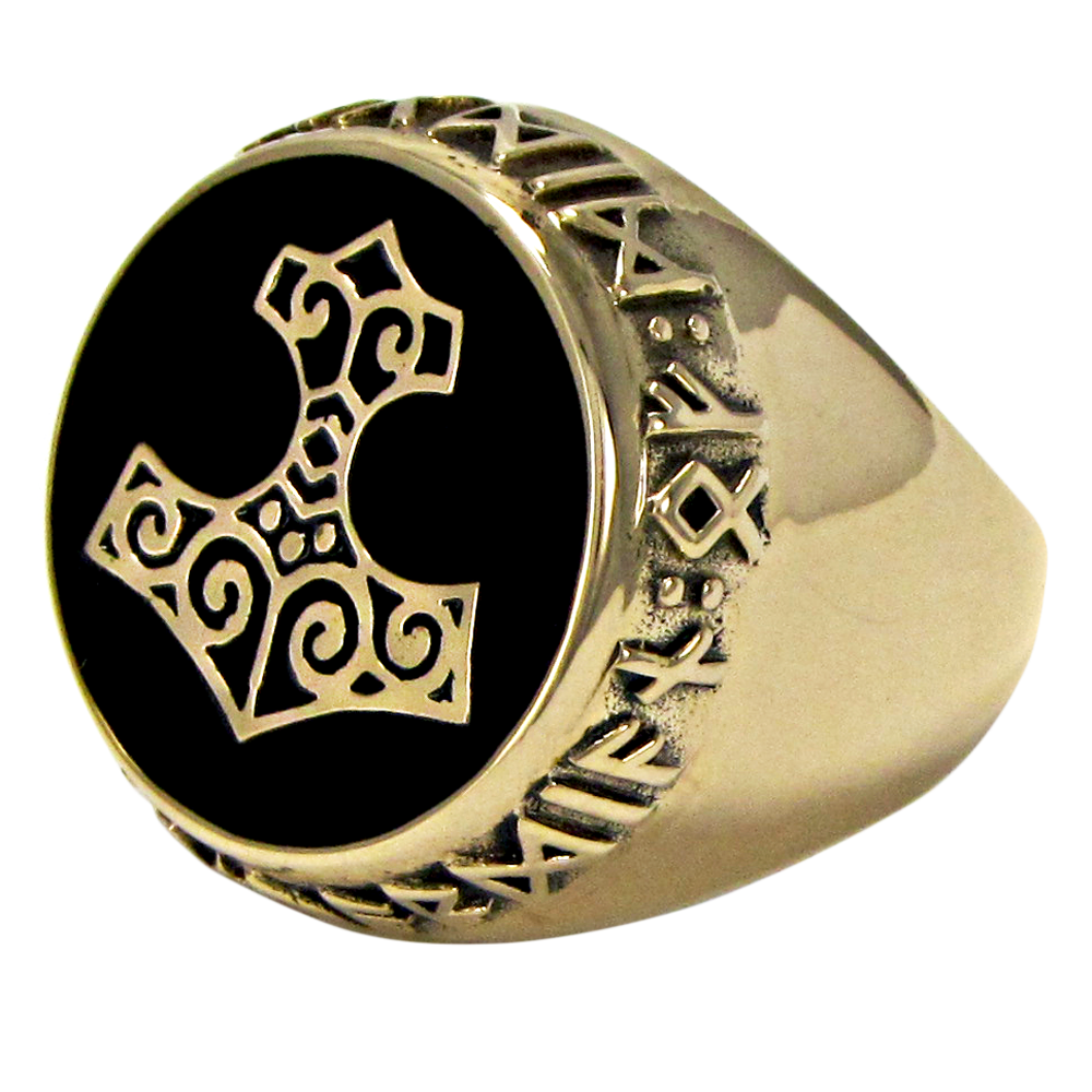 Large Bronze Thor’s Hammer Ring