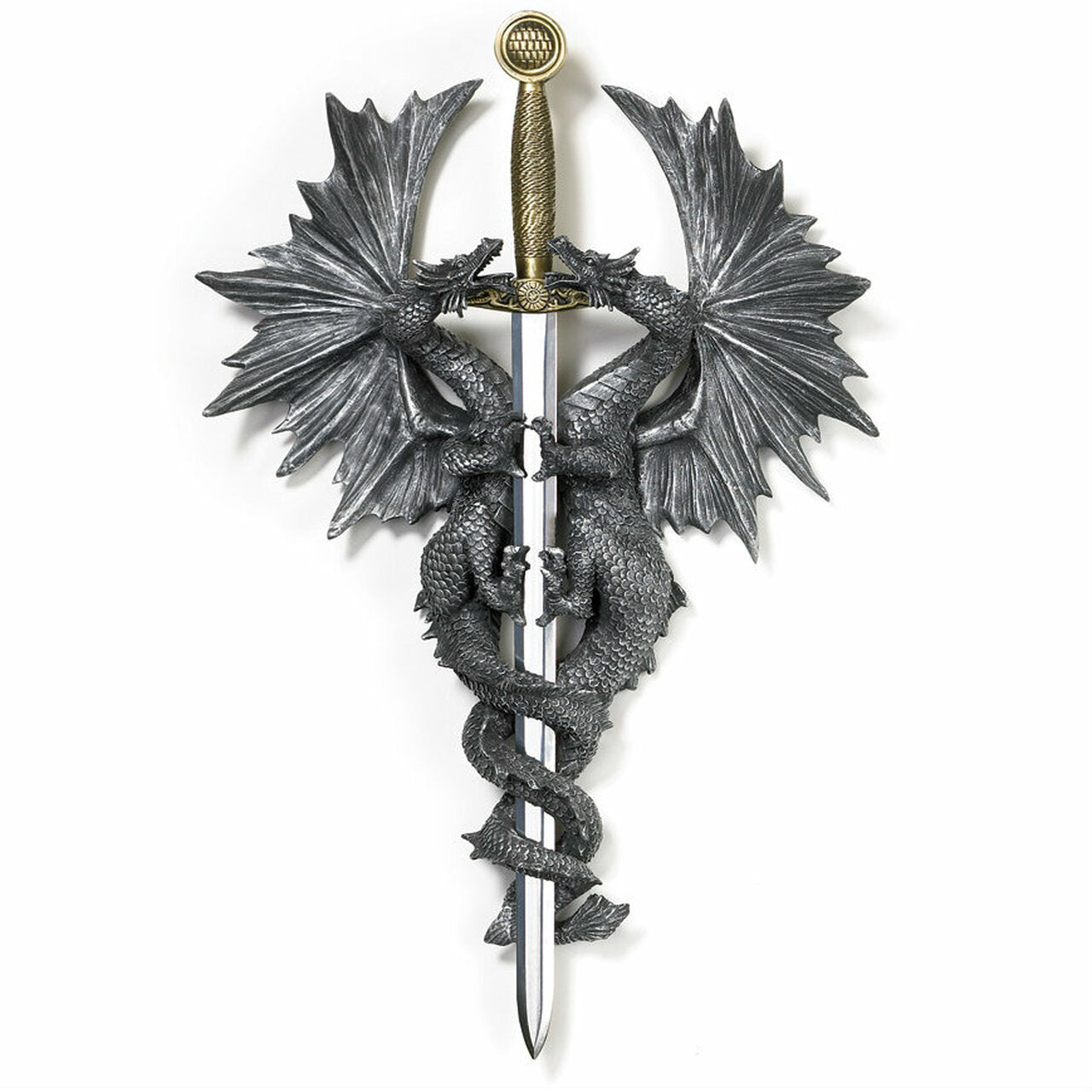 Intertwined Dragons Dagger Wall Plaque