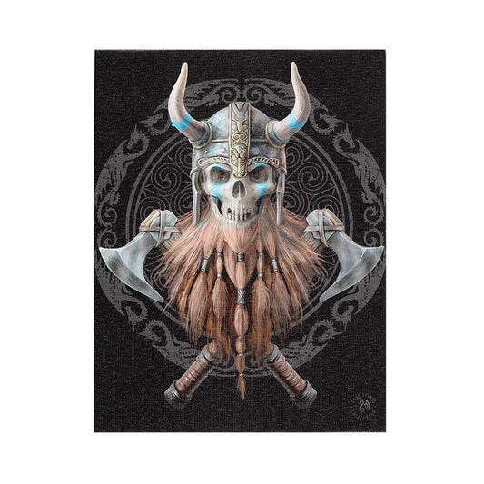 Viking  Skull Canvas Plaque by Anne Stokes