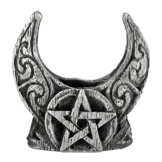 Mini Pewter Crescent Moon Candle Holder