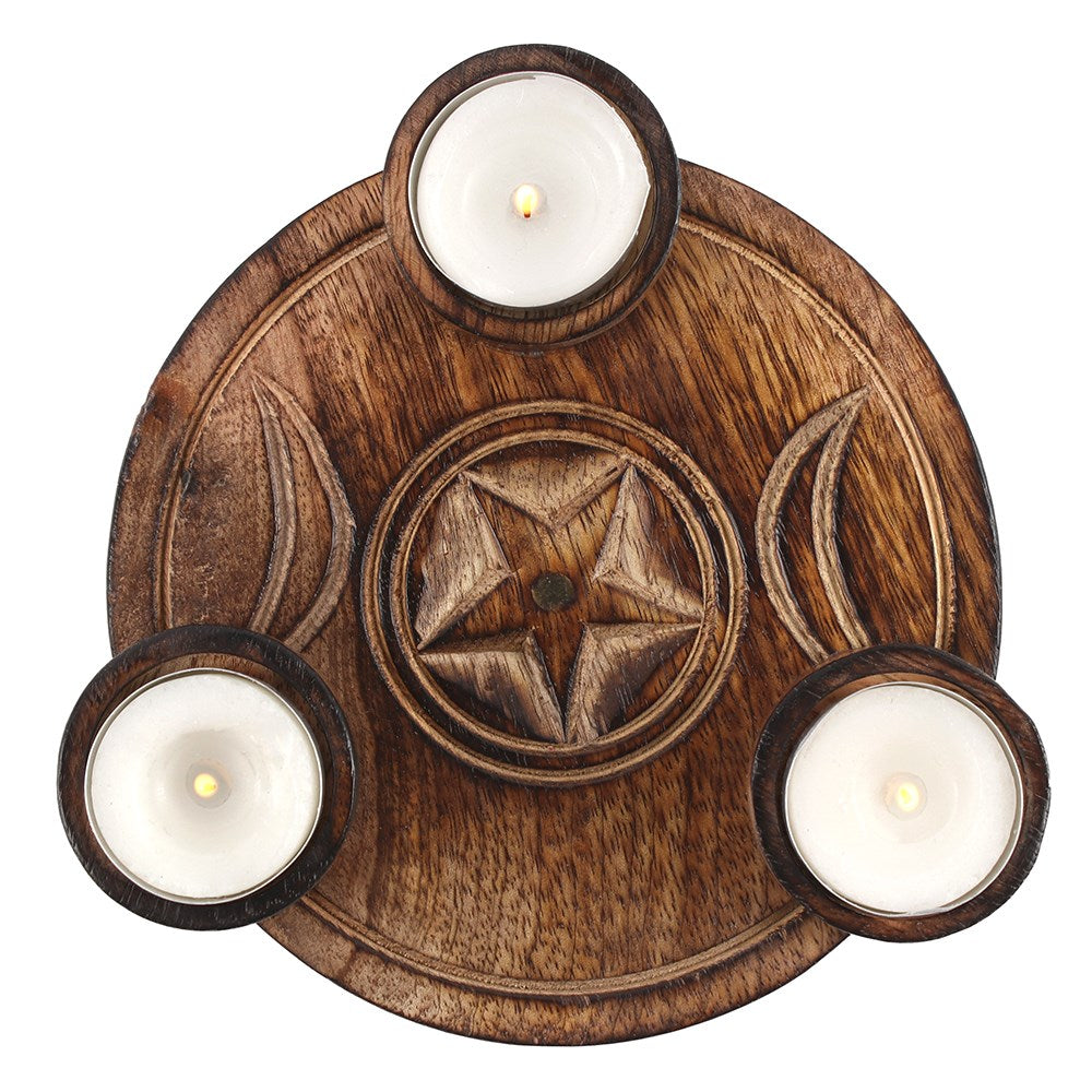 Triple Moon Tea Light Candle Holder