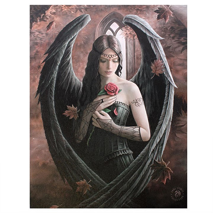 Angel Rose Canvas Plaque by Anne Stokes