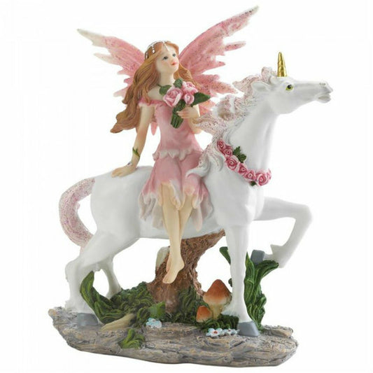 Pink Fairy with Unicorn Figurine