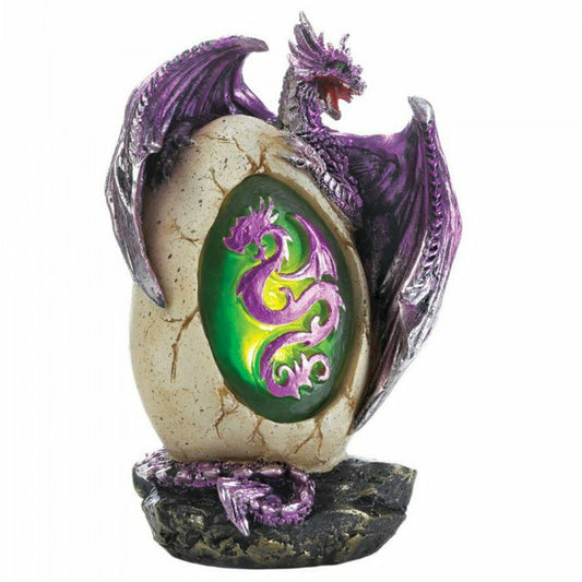 Purple Dragon with LED Egg Figurine