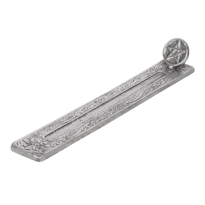 10.5" Silver Pentagram Incense Burner