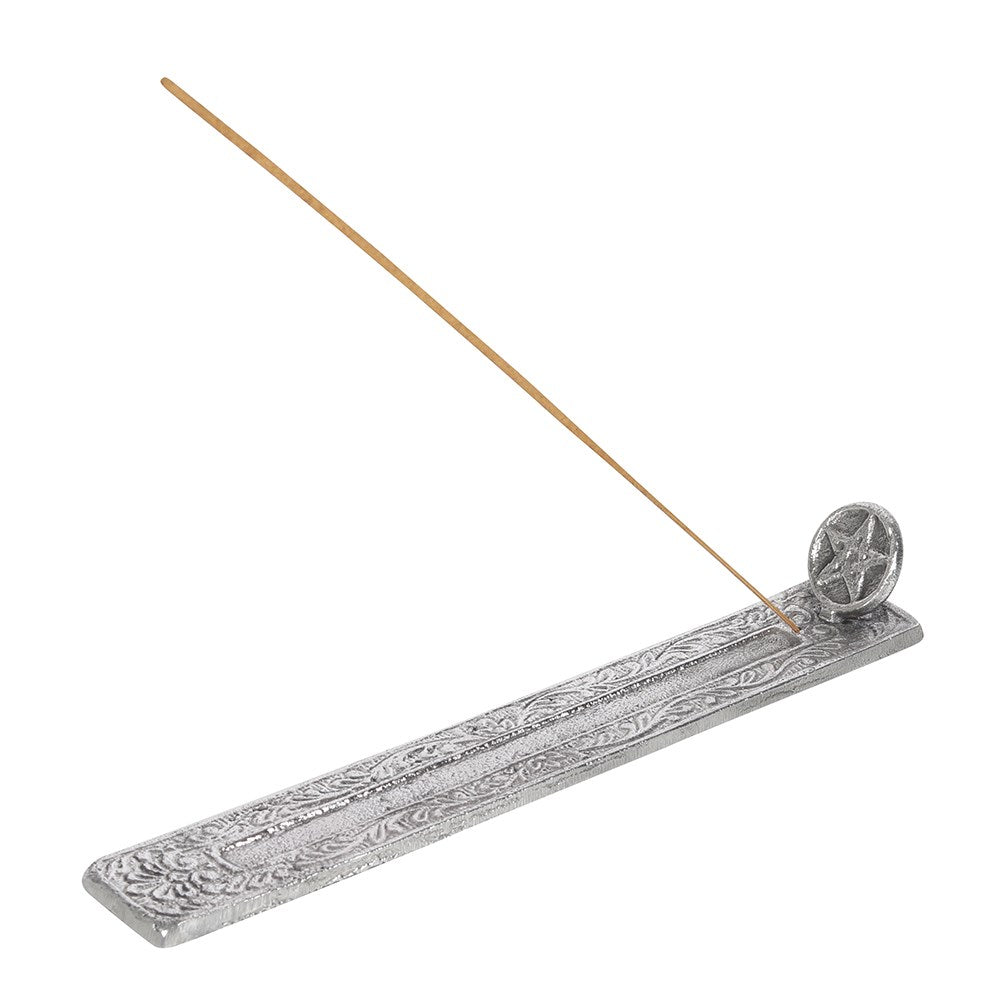 10.5" Silver Pentagram Incense Burner